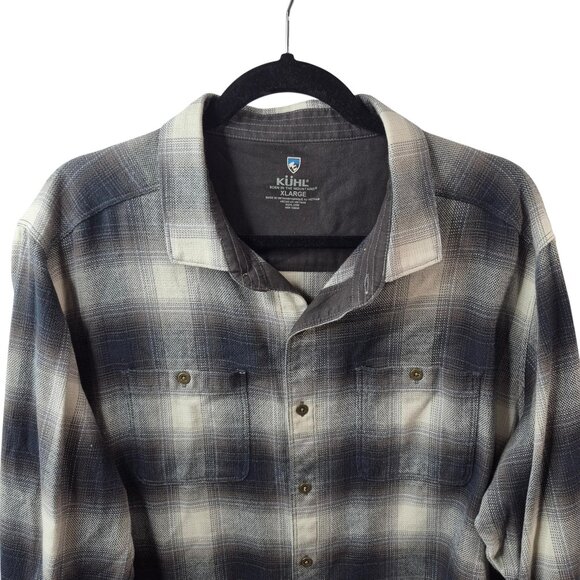 Kuhl Mens Law Flannel Shirt Size XL Button Down Shirt Long Sleeve Gray Outdoor - Picture 3 of 8